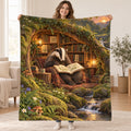The Underground Library blanket, held open