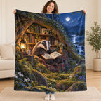 Lamplight Chapters blanket, held open