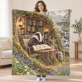 Bluebell Reader blanket, held open