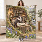Bluebell Reader blanket, held open