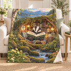 Little Badger's Book blanket, on a sofa