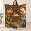 The Treetop Library blanket, held open