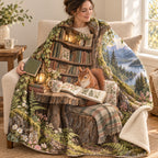 Blossom Branch Reader blanket, wrapped around a reader