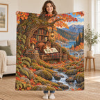 Acorn Almanac blanket, held open