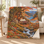 Acorn Almanac blanket, on a sofa
