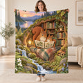 Squirrel Family Tales blanket, held open