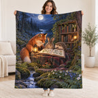 Moonlit Book Club blanket, held open