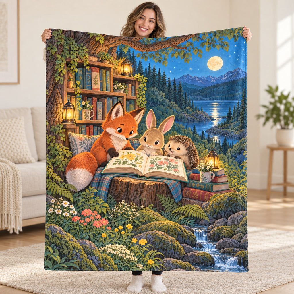Tiny Readers Club blanket, held open