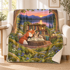 A Story to Share blanket, on a sofa