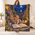 Moonlit Garden blanket, held open