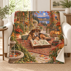 Autumn Lamplight blanket, on a sofa