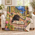 Two by the Book blanket, on a sofa