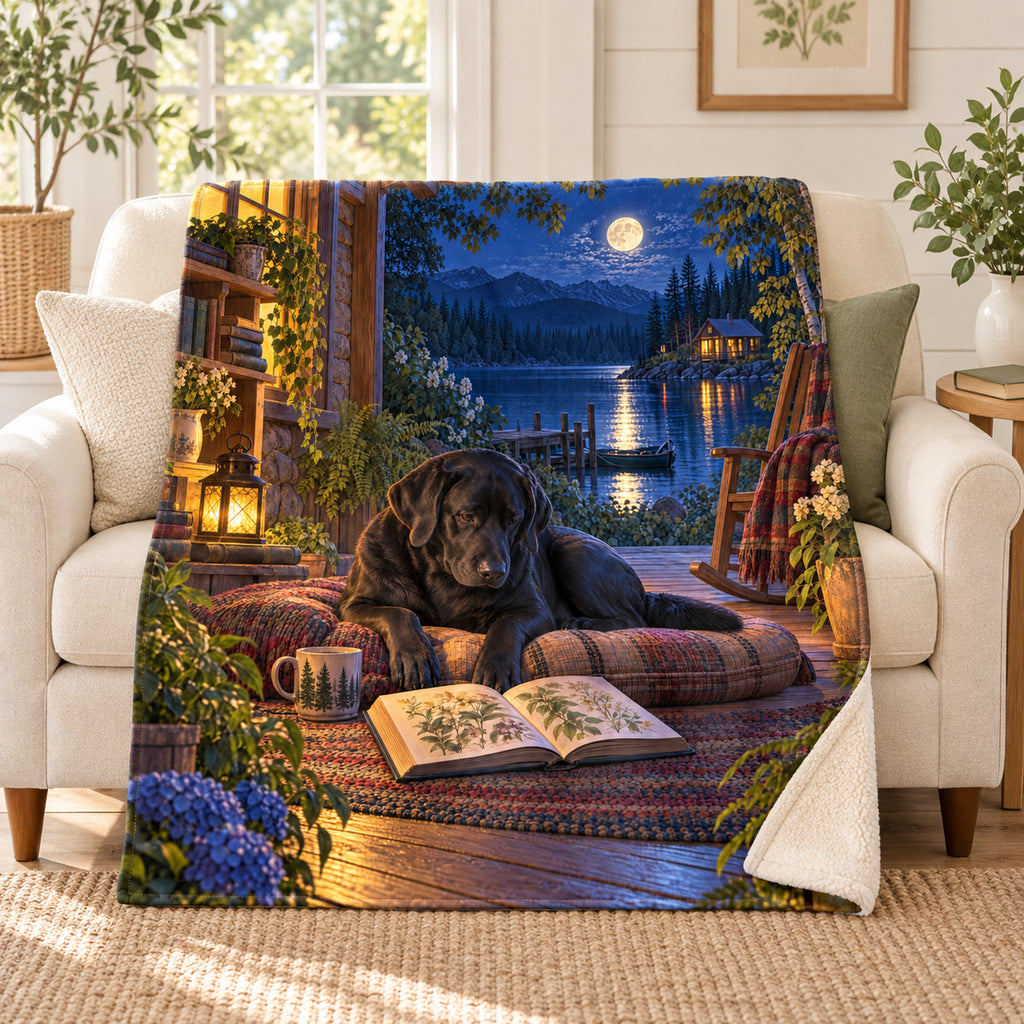 Moonlight on Water blanket, on a sofa