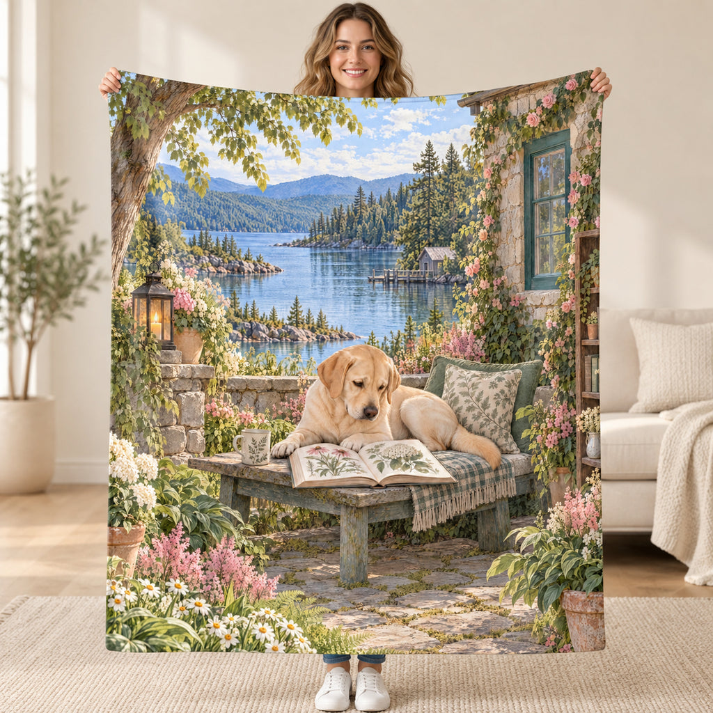 Lakeside Bench blanket, held open