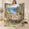 Lakeside Bench blanket, held open