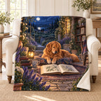 Moonlit Cypress blanket, on a sofa