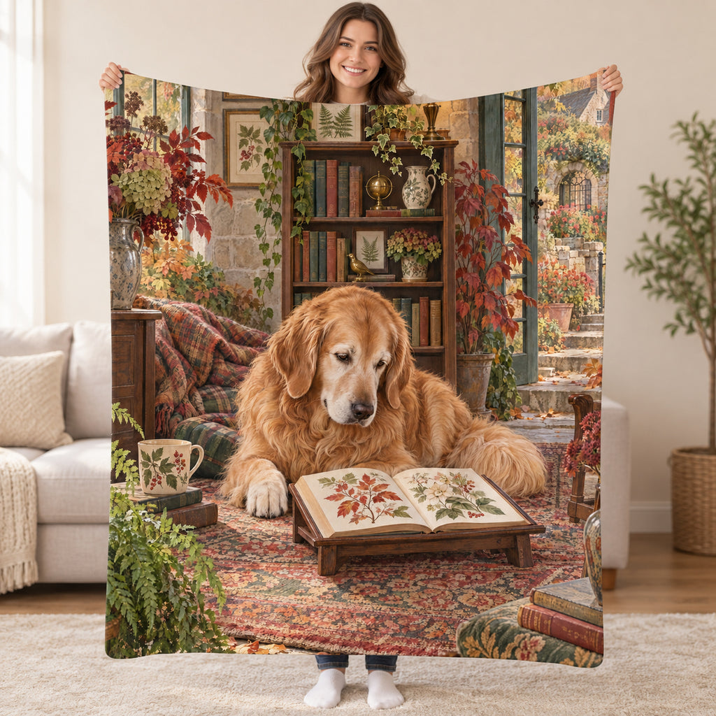 Ivy Study Nook blanket, held open