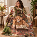 Ivy Study Nook blanket, wrapped around a reader