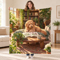The Garden Room blanket, held open