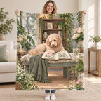 Greenhouse Bench blanket, held open