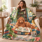 Patchwork Sunroom blanket, wrapped around a reader