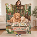 Doodle and Pup blanket, held open