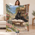 Alpine Stone Bench blanket, held open