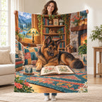 Cabin Hearth Rug blanket, held open