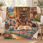 Cabin Hearth Rug blanket, on a sofa