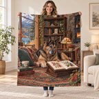 Lakeview Lodge blanket, held open