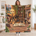 Shepherd and Pup blanket, held open