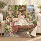 Jasmine Terrace blanket, on a sofa