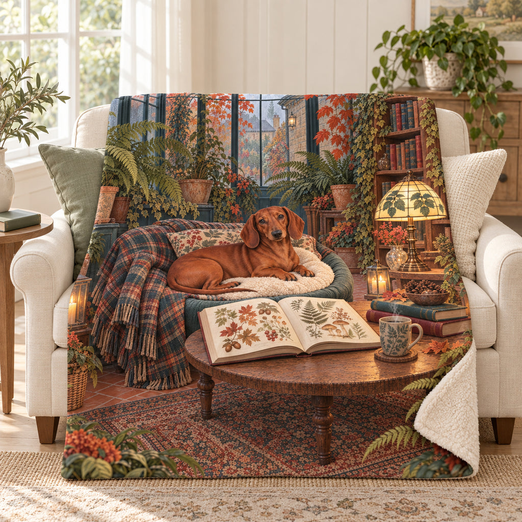 Tiffany Lamp Corner blanket, on a sofa