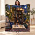 Moonlit Fernery blanket, held open