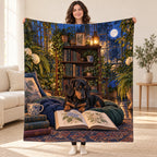 Moonlit Fernery blanket, held open
