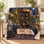 Moonlit Fernery blanket, on a sofa