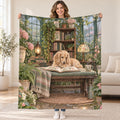 Conservatory Bench blanket, held open