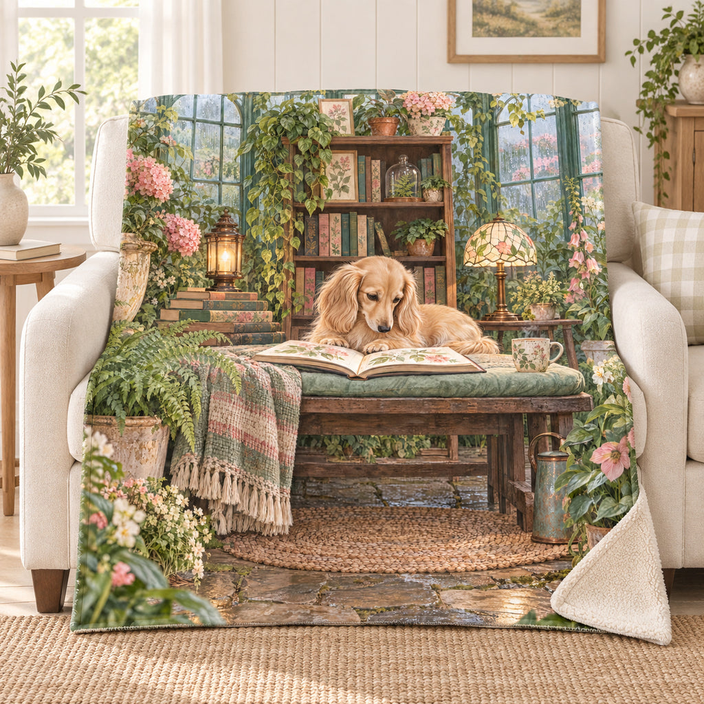 Conservatory Bench blanket, on a sofa
