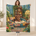 Velvet Reading Nook blanket, held open