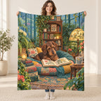 Velvet Reading Nook blanket, held open