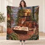 Autumn Window Seat blanket, held open
