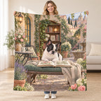 Fountain Garden blanket, held open