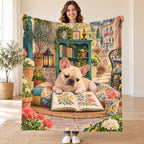 Rose Terrace Nap blanket, held open