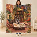 Autumn Courtyard blanket, held open