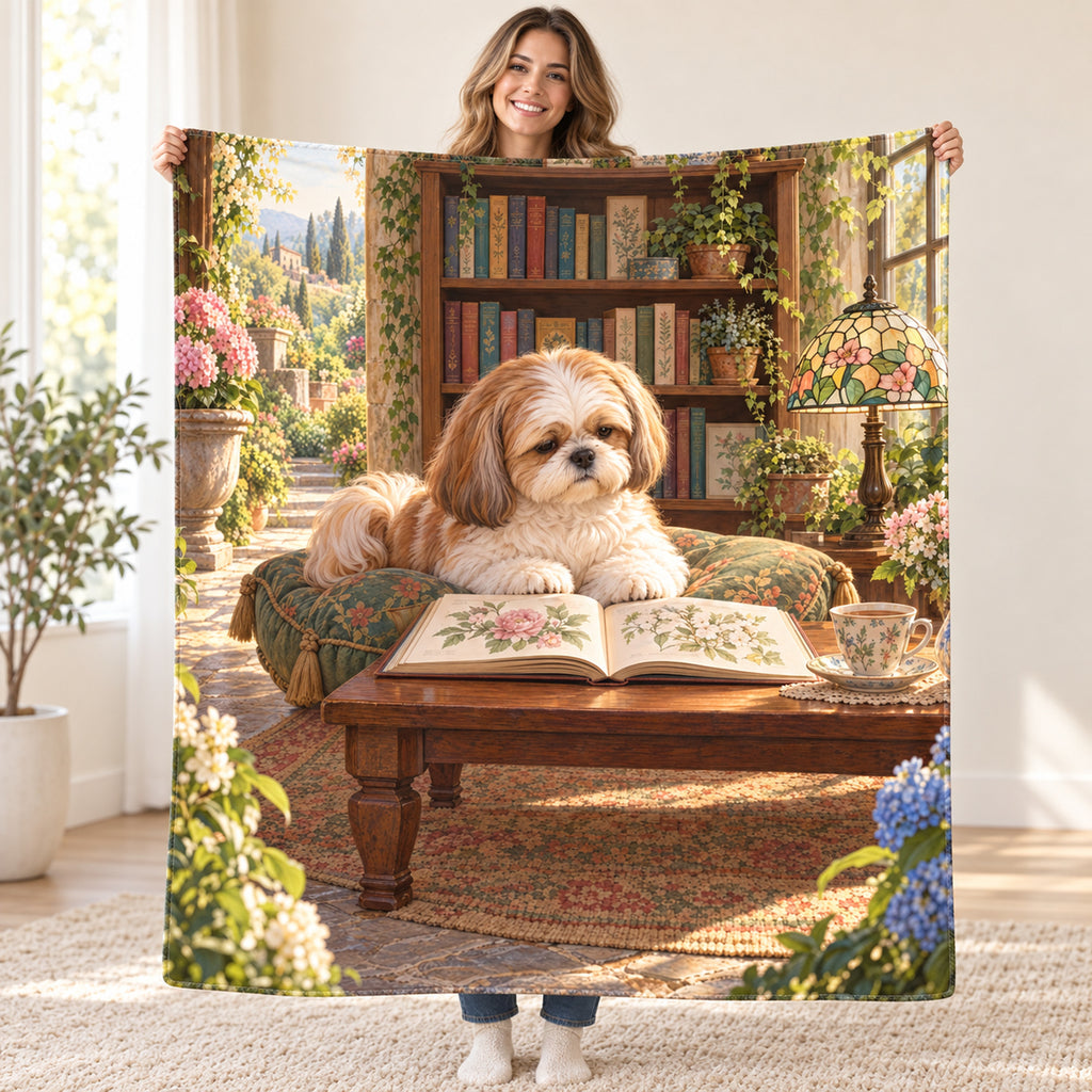 Cottage Garden Read blanket, held open