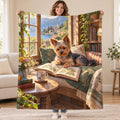 Lakeview Window blanket, held open