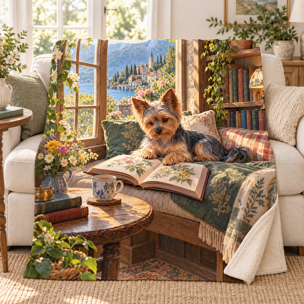 Lakeview Window blanket, on a sofa