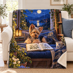 Moonlit Lake blanket, on a sofa