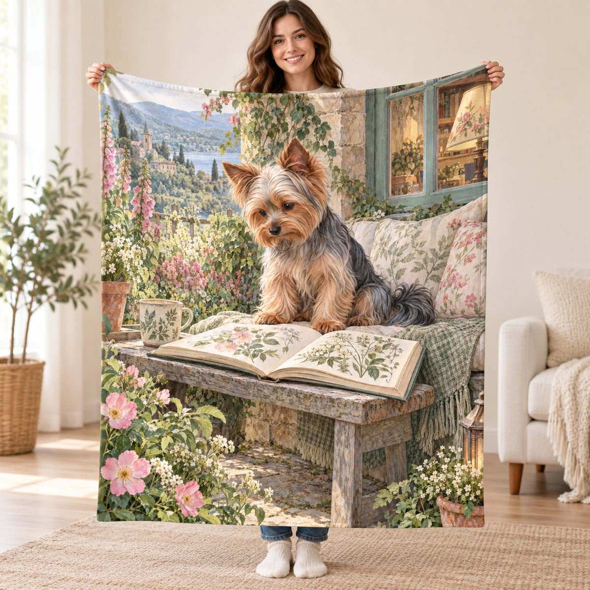 Mountain Bench blanket, held open