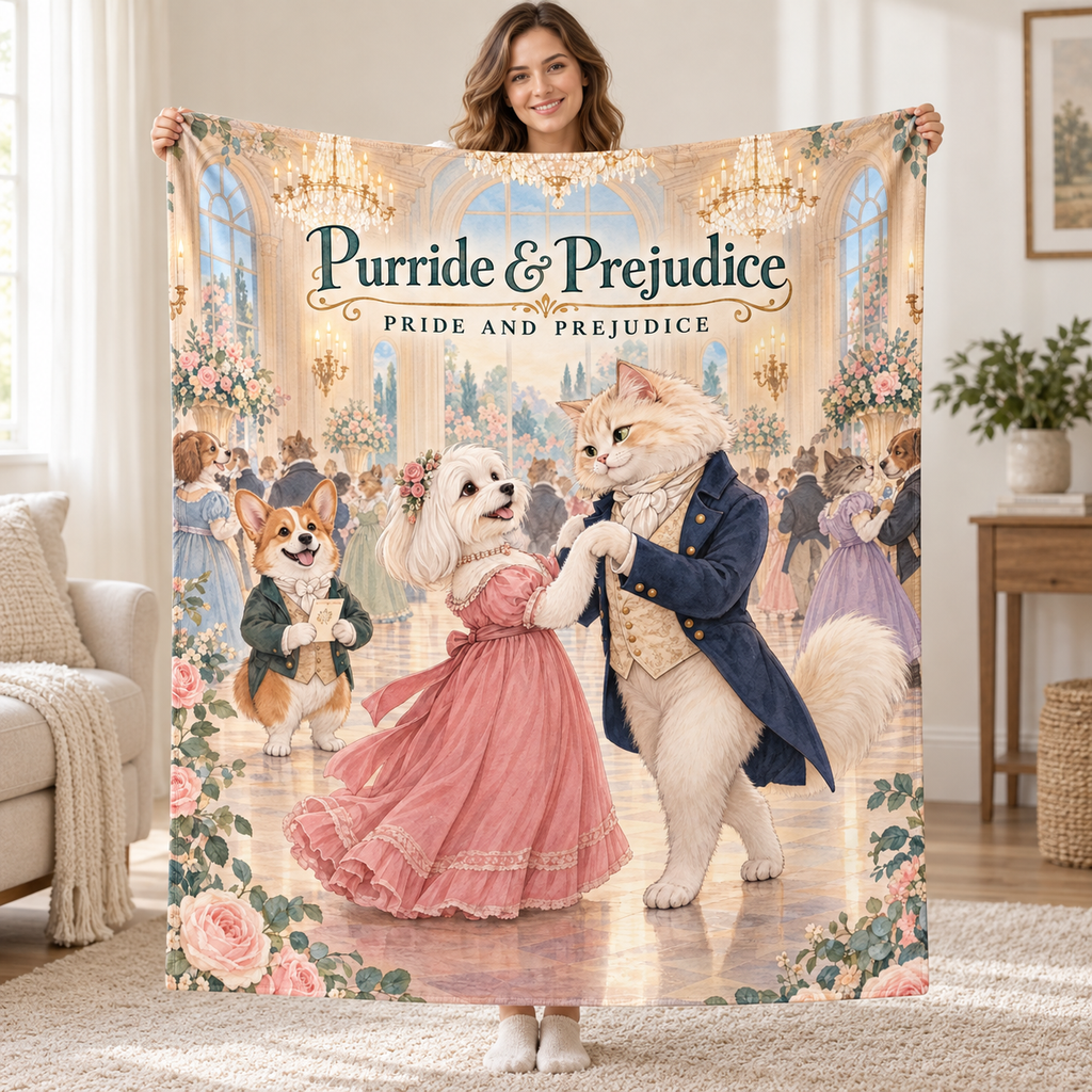 Purride & Prejudice - Maltese blanket, held open